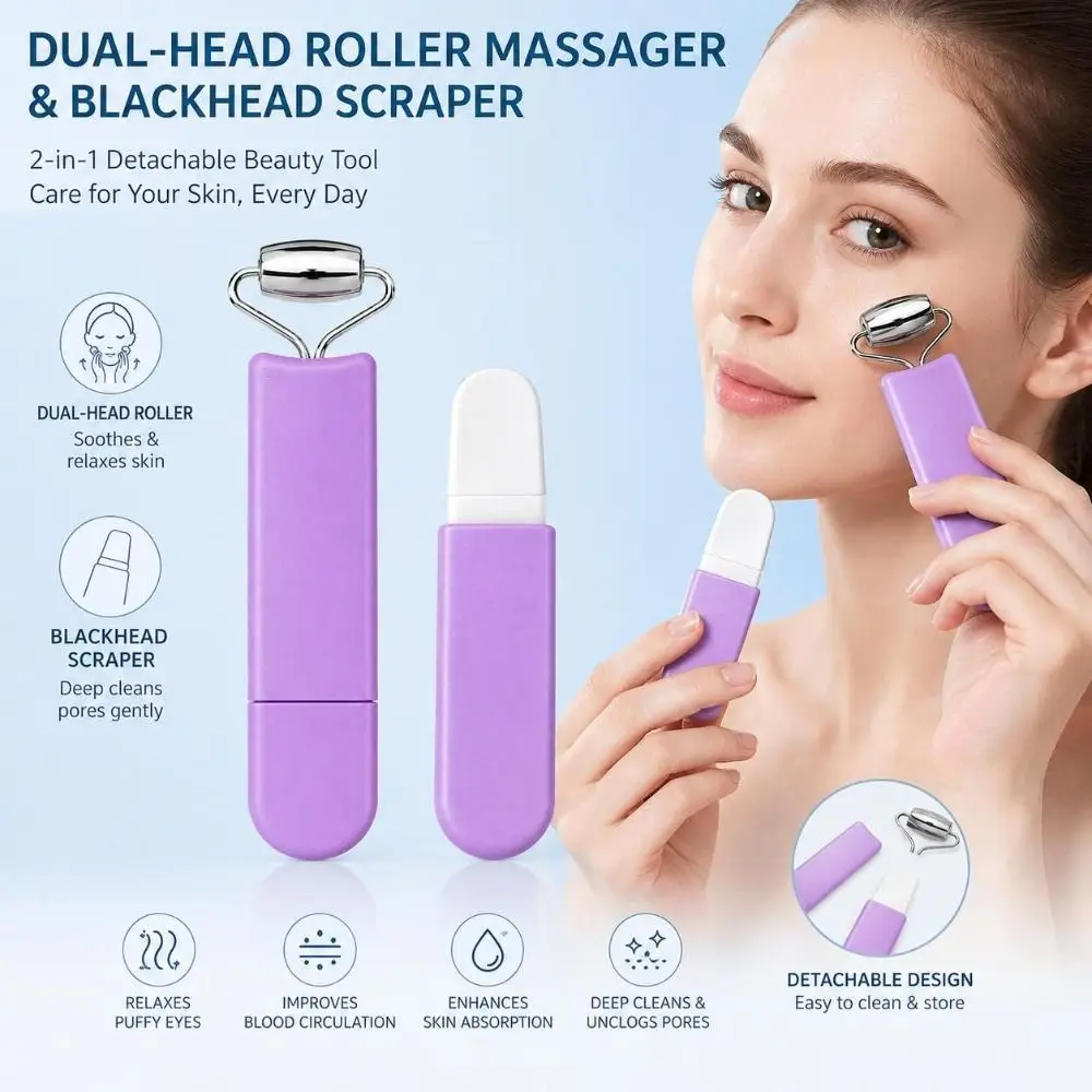 Stainless Steel Facial Roller Massager Multi-purpose Improve Wrinkle Face Sculpting Tool Reduce Puffiness Anti-Aging Roller