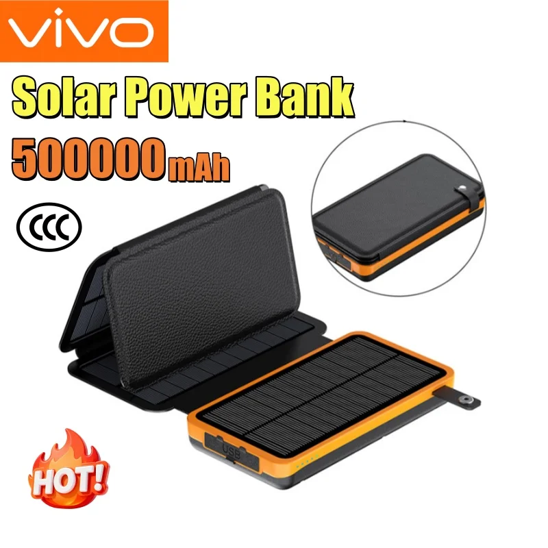 

VIVO 120 Вт 500000 мАч аккумулятор на солнечной батарее большой емкости сверхбыстрая зарядка с фонариком SoS внешний аккумулятор для iPhone Huawei