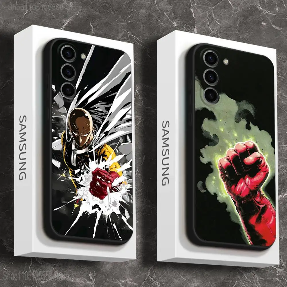 حافظة هاتف One P-Punch Man Saitama لهاتف سامسونج جالاكسي A 73,72,51,53,52,71,22,5G,Note,J7,8,9 غطاء أسود ناعم