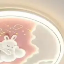 

Диммируемая светодиодная потолочная лампа-люстра «Кролик-облако» для детской комнаты девочки, розовая, милая, мультяшная, в стиле принцессы