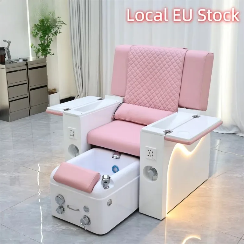 Multi Functional Reclining Adjustable  Massage Pedicure Chair with Foot Spa Tub for Nail Salon
