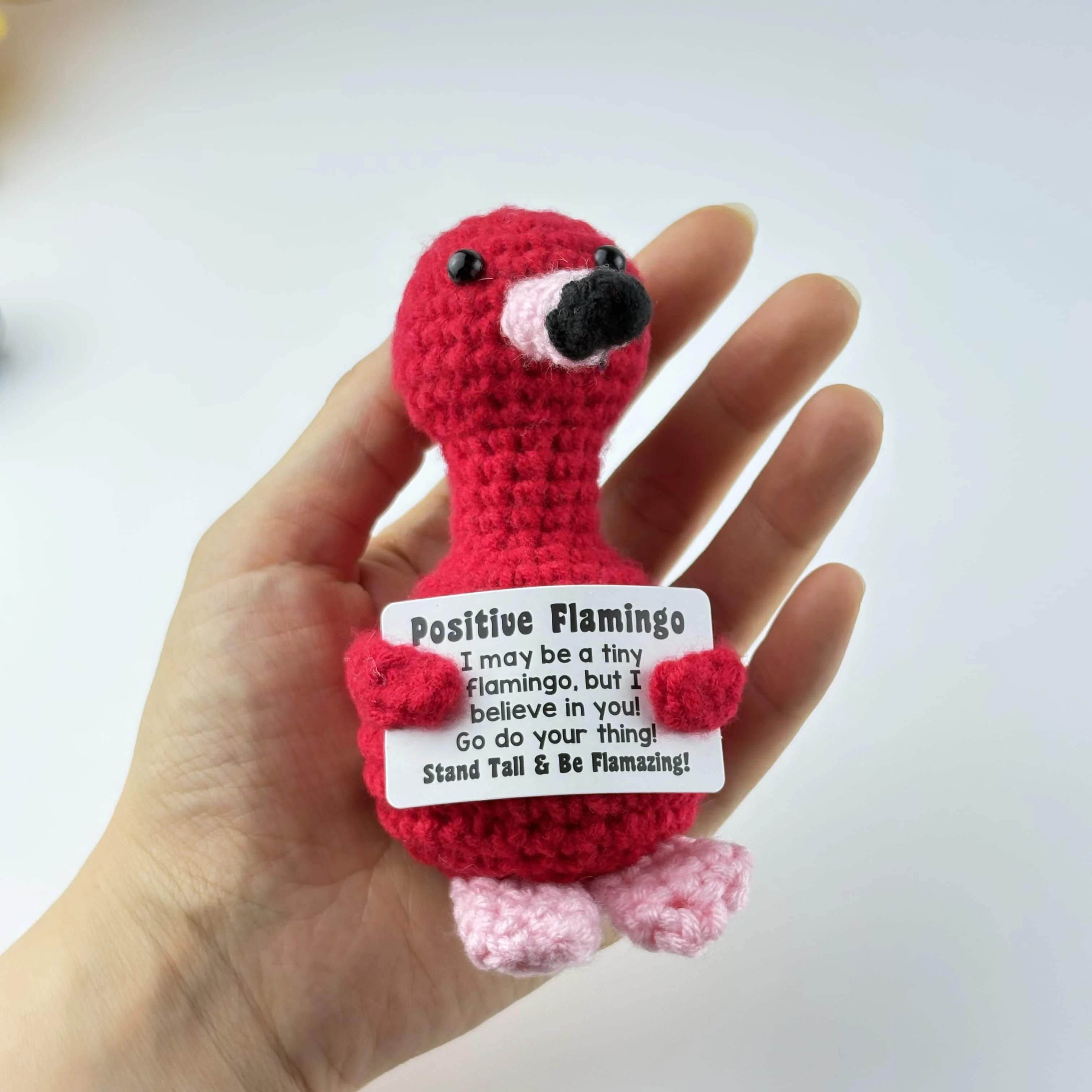 Hand-woven Crocheted Ornaments Funny Positive Energy Vegetable Animal Doll with Hugging Card Creative Festivals Gifts Handcrafts