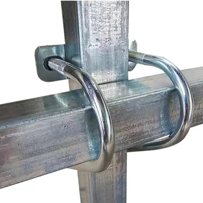 M8 Square Tube Fastener  Welding Free  Fixed Card  Galvanized  Clevis  Steel Pipe Connection Clip Put Helf