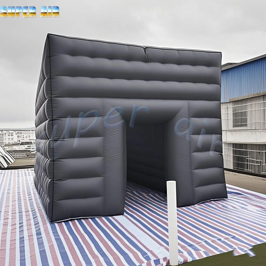 Portable outdoor square inflatable tent black inflatable house for commercial events