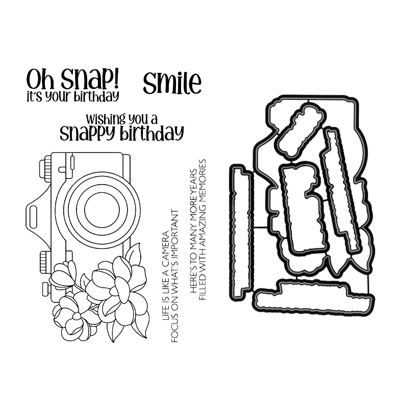 Juego de sellos transparentes para cámara Spring Oh Snap, álbum de recortes para hacer papel, troqueles de corte de Metal, marcos, tarjetas artesanales