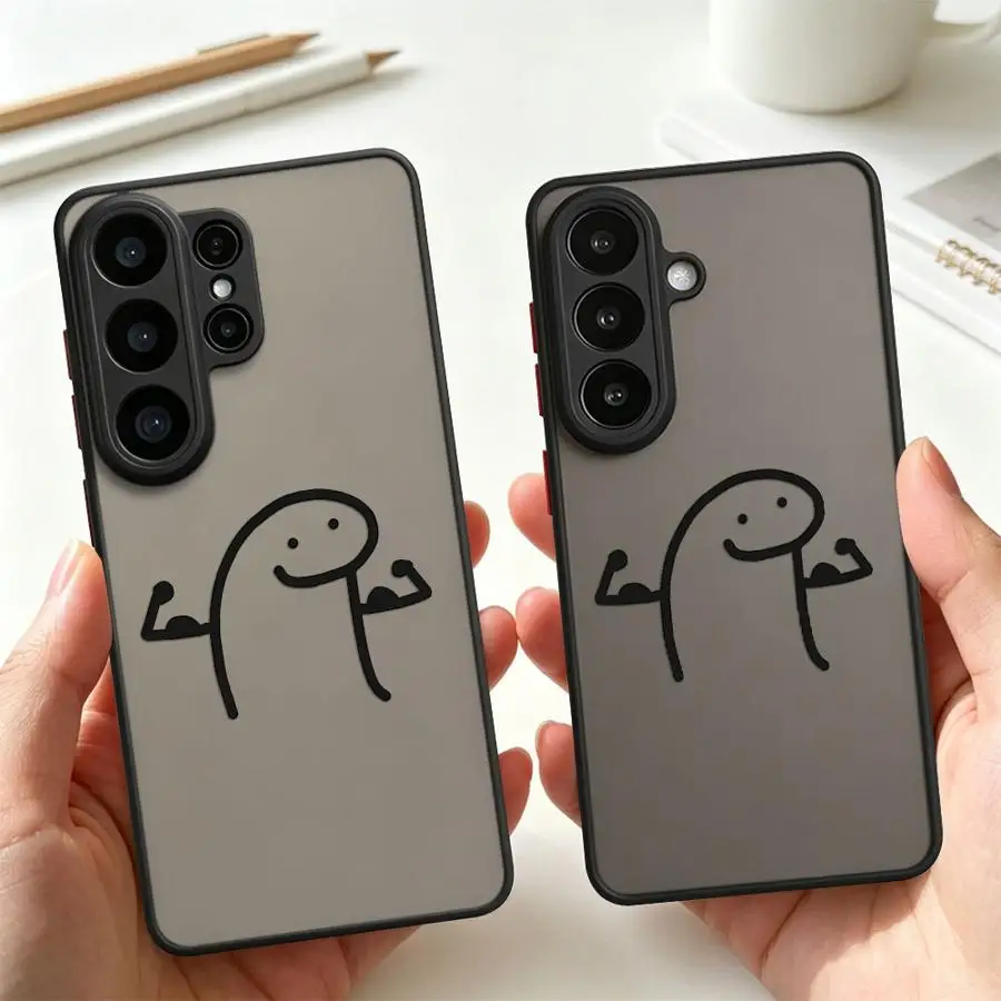 Funda Back Phone Cover Case for Samsung Galaxy S26 S23 FE S21 Note 20 Ultra 10+ S22 S25 Ultra S20 FE S24 Plus Muscle Flex Stick
