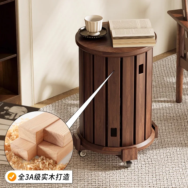 Medieval solid wood stool creative coffee table combination round stool stacked music belt wheel household bench