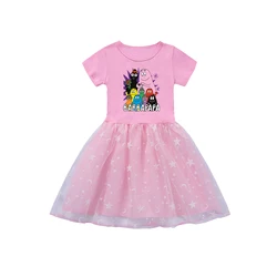 Girls Casual Dresses Barbapapa Children Cotton Tutu Dress Halloween Cosplay Costume Princess Vestido Kids Birthday Party Clothes