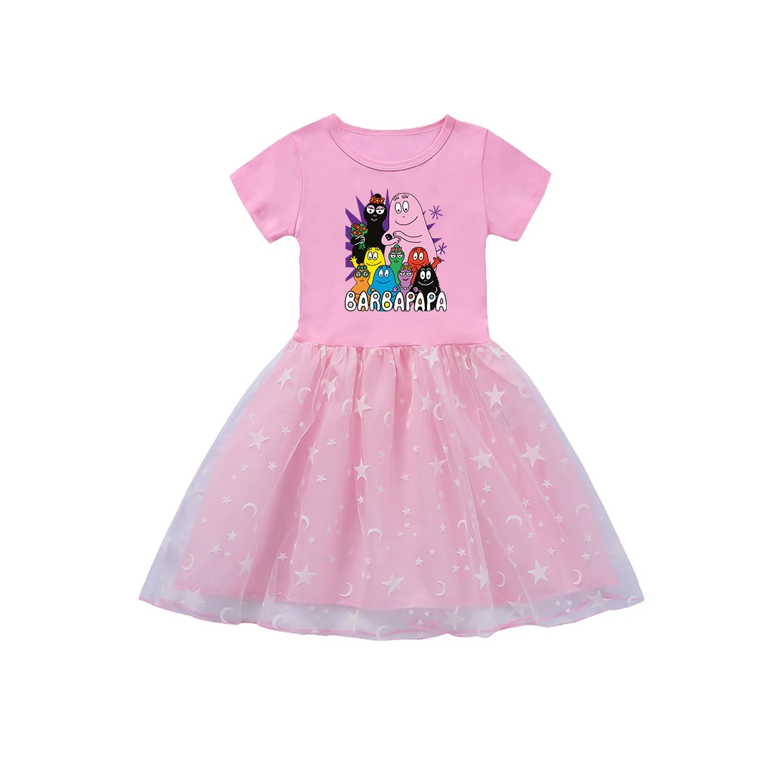 Girls Casual Dresses Barbapapa Children Cotton Tutu Dress Halloween Cosplay Costume Princess Vestido Kids Birthday Party Clothes