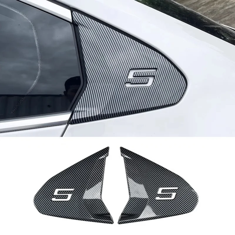 

For BMW 5 Series i5 G60 2024-2025 Car window decoration stickers Rear window triangle sticker carbon fiber pattern