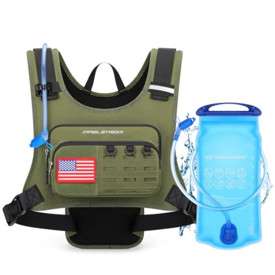 

Running Vest, Detachable Hydration Backpack for Men Women with 2L Water Bladder and Chest Pack, Breathable Hiking Water Backpac