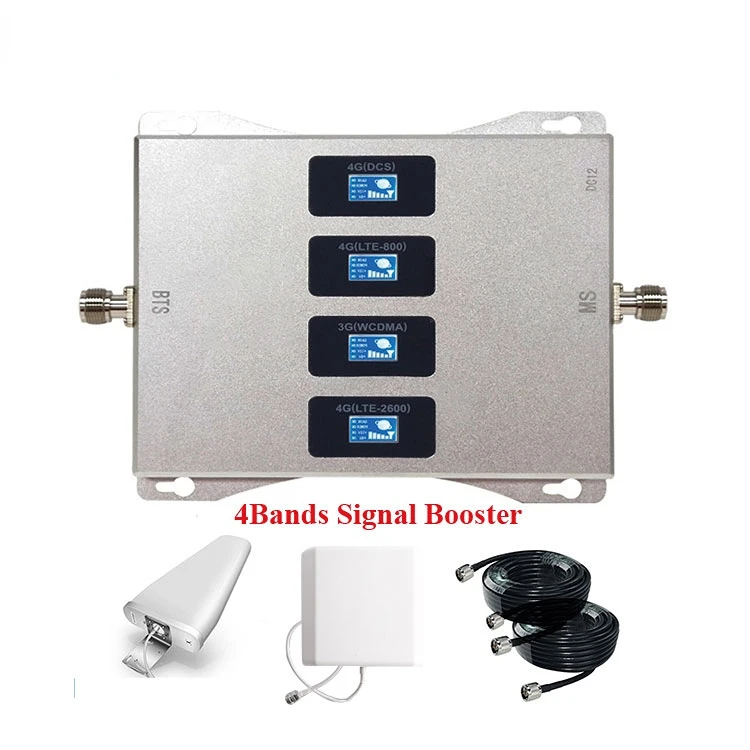 Best KTGDWLS4 Cellular Signal Booster 900 1800 2100 2600 2G 3G 4G Lte Repeater Quad Band Cell Repeater Amplifier For Indoor