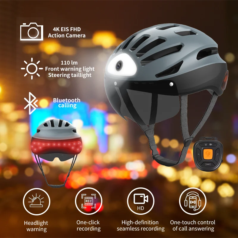 2024 Electric Bike Smart Helmet Scooter For You Motorcycle Bicycles Bluetooth Light Bike Helmet Scooter Man With Female Cycling