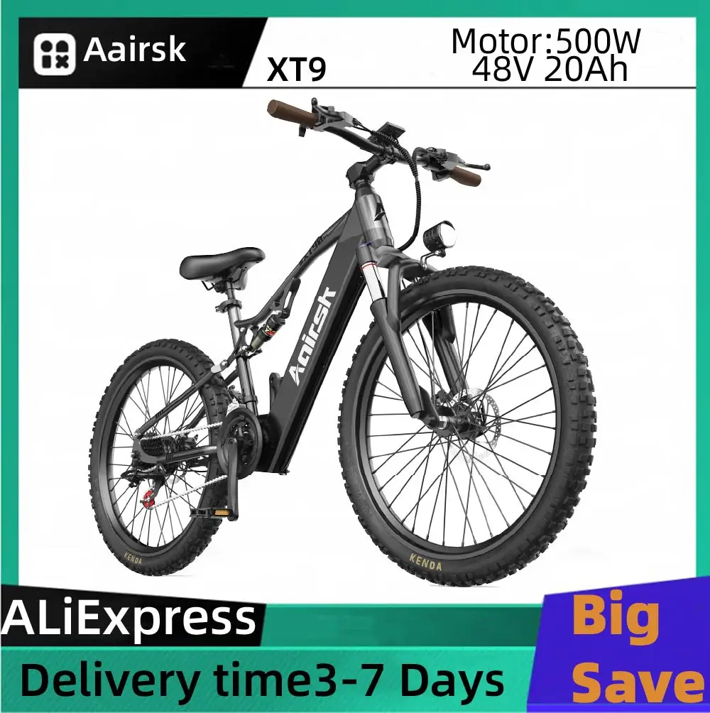 

Aairsk XT90 Adult E-bike 500W Motor 48V 20Ah Battery Electric Bike 26 Inch Fat Tire E-Mountain bike Off-road Electric bicycle