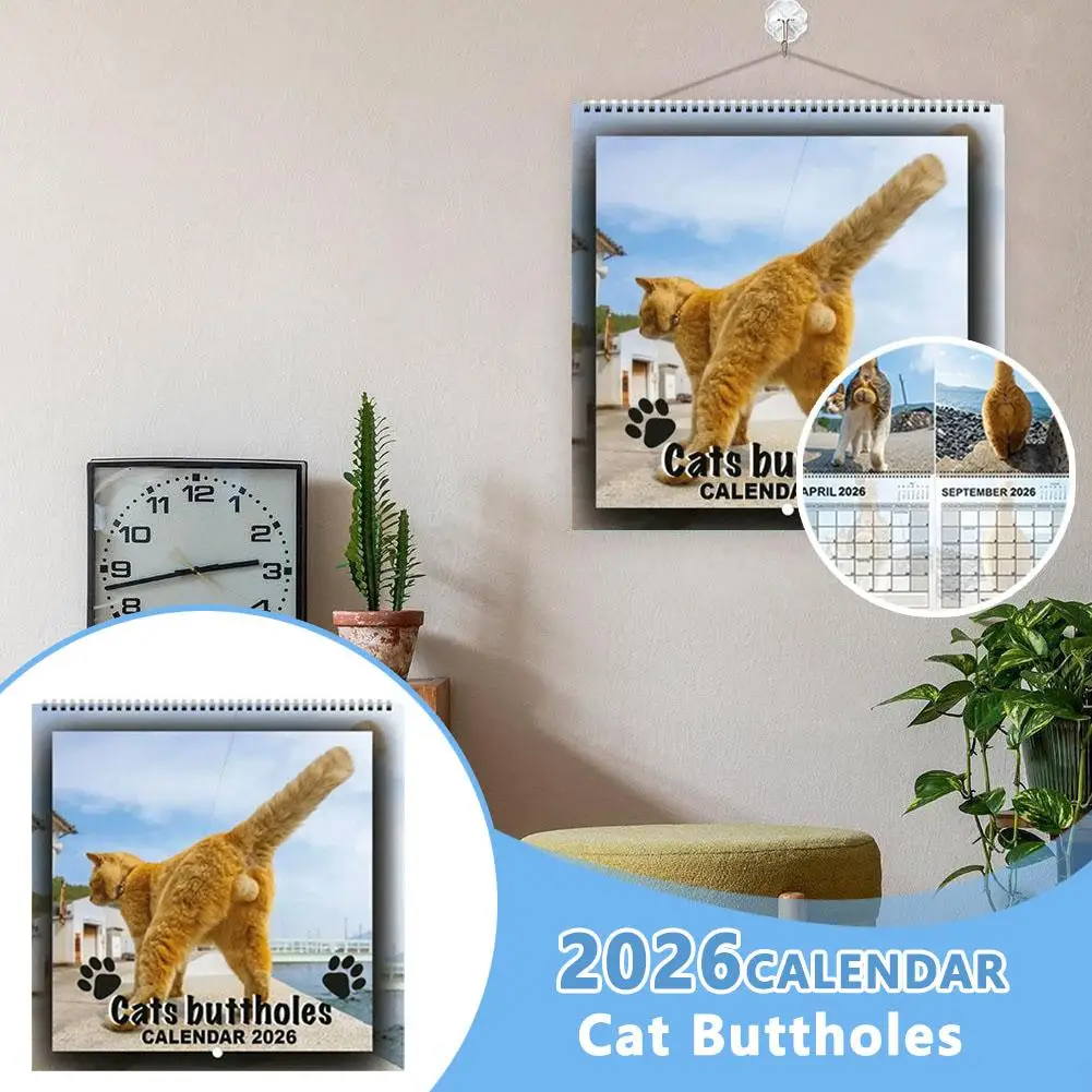 

Cat Butt 2026 Calendar 12 Monthly Funny Cat Tail Wall Calendar For Living Room Bedroom Family Planner Scheduling Tool