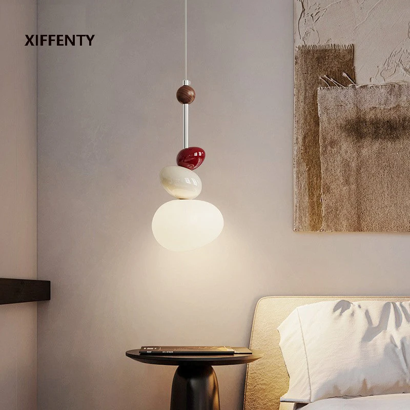 

Bedroom Bedside Chandelier Cream Wind Magic Bean Hanging Line Bar Desk Lamp Sofa Background Wall Small Pendant Lamp