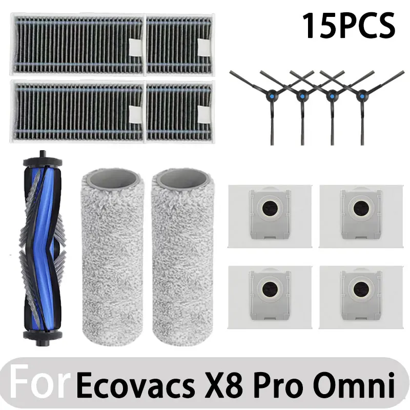 Compatibel voor Ecovacs X8 Pro Omni Accessoires Hoofdzijborstel Hepa Filter Rag Stofzak Vervangende onderdelen