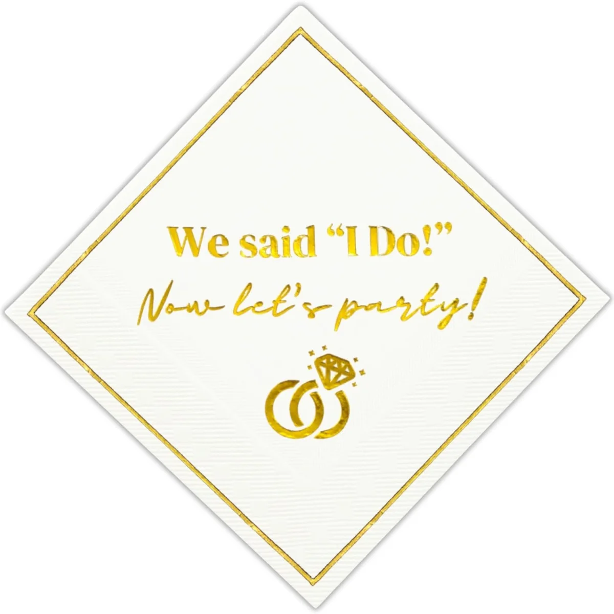 

50pcs Wedding Cocktail Napkins, Elegant Gold Decorations for Weddings, Disposable Paper Napkin for Reception, Bar, After Party,