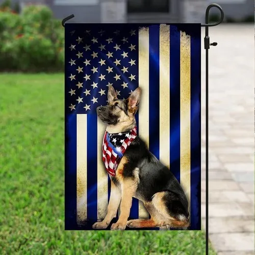 Thin Blue Line German Shepherd Wrapped in Glory Flag Graden Flag UUI GGX