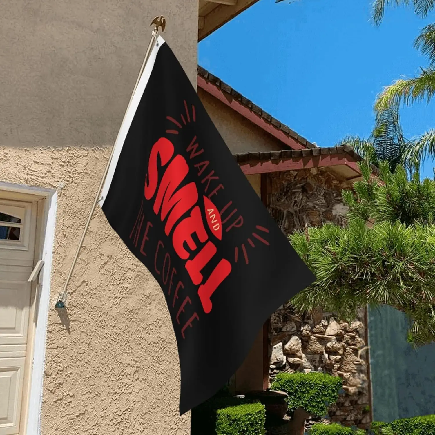 Flagicts 100% Polyester Wake Up And Smell The Coffee Flags