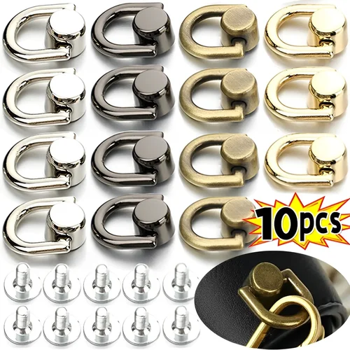Imagen 2 del producto Hebillas de Clip para bolso con anillo en forma de D, hebilla doble de Metal Retro, asas de cadena para bolso, conector, correa para bolso, accesorios de Hardware, 1/10 Uds.