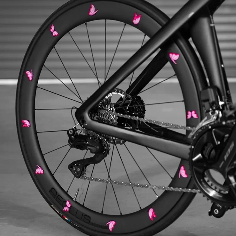 

Butterfly Pattern Bike Wheel Rim Stickers, Waterproof Self-Adhesive Decor Decals for Bicycle & Motorcycle
