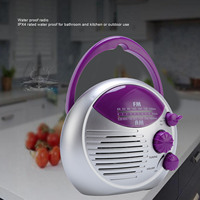 Shower Radio Water Proof Shower Radio Portable AM FM Battery Powered Radio for Bathroom Kitchen Outdoor Hanging Shower Radio
