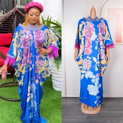 2025 Spring Clothing Chiffon Long Dresses For Women Wedding Party Evening Gowns African Dashiki Print Loose Boubou Muslim Abaya