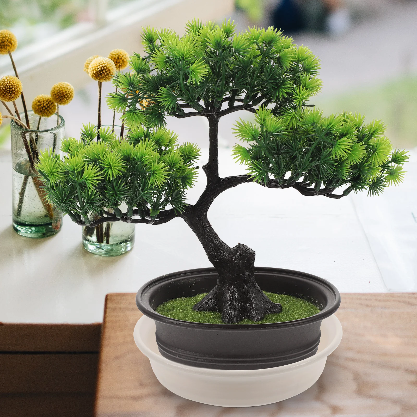 

2 Pcs Resin Tray Small Drainage Plant Pots with Saucer Pan for Potted Plants Flowerpot Saucers