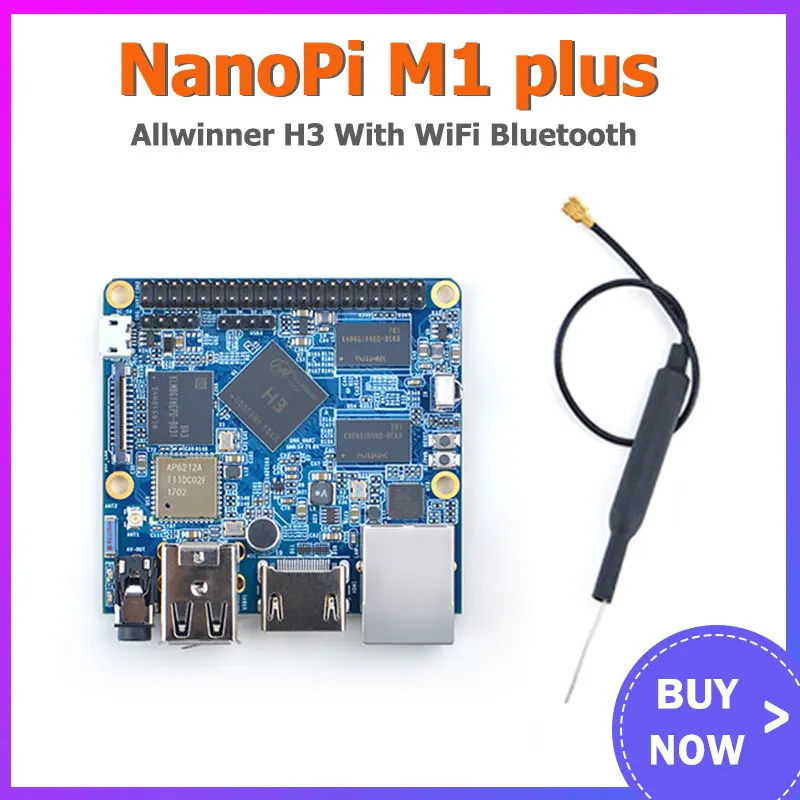 

NanoPi M1 plus Allwinner H3 1GB DDR3 RAM 8GB eMMC Quad-Core A7 Board Compatible Raspberry Pi, Running u-boot Ubuntu MATE, Debian