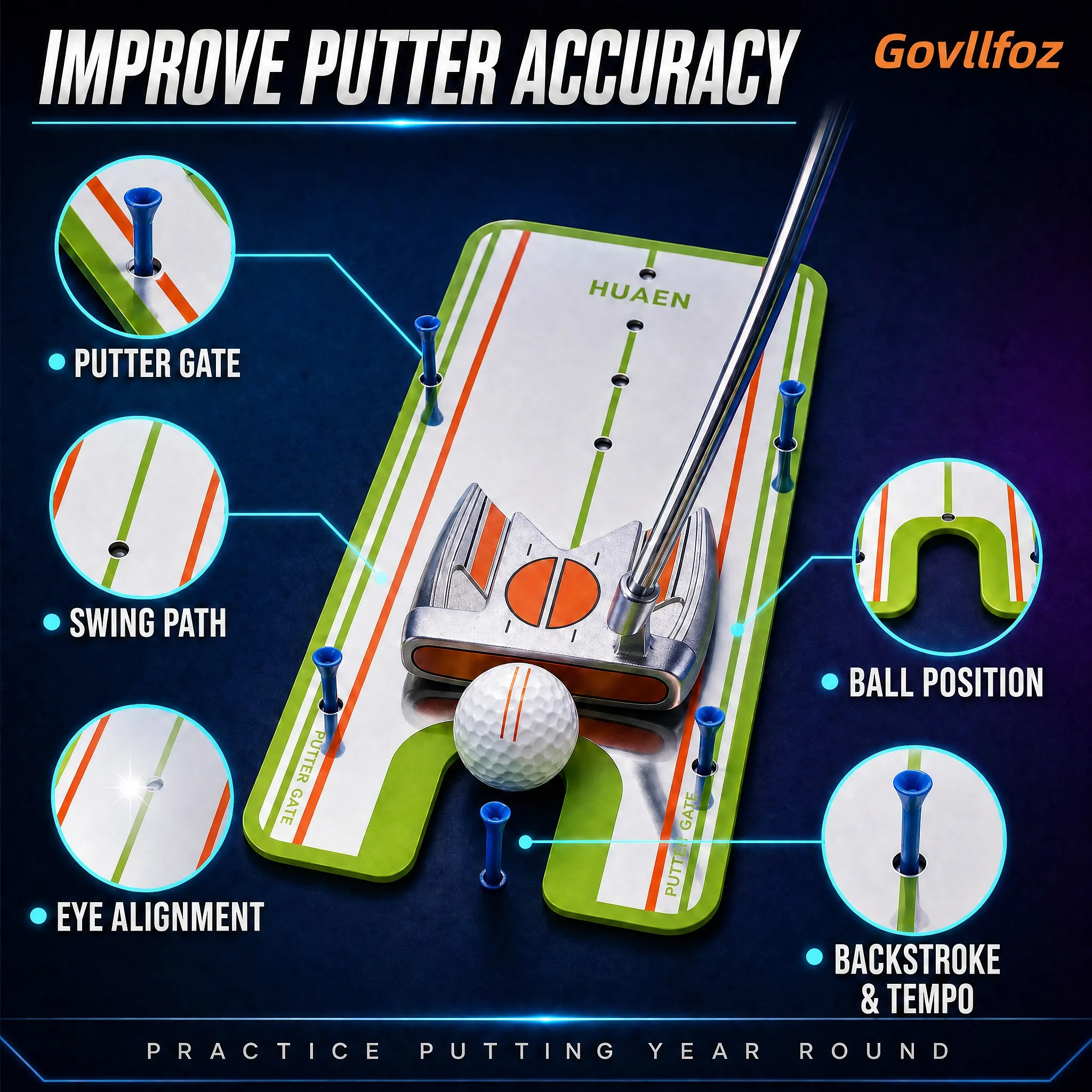 Golf Putting Practice Mirror Alignment Training Aid Improve Your Putting Technique with This Essential Golf Training Tool