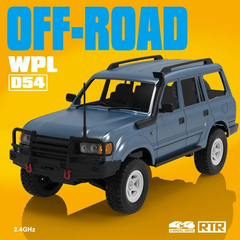 WPL 1/16 Scale D54 RC Car Land Cruiser 4WD Full Proportional Crawler Off-Road Drift Racing Hobby Grade Vehicle Birthday for Gift
