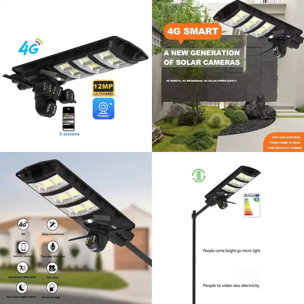 

Солнечная 4G-камера для V380 Pro, водонепроницаемая IP67, уличная камера видеонаблюдения с PIR-датчиком движения, на солнечной энергии