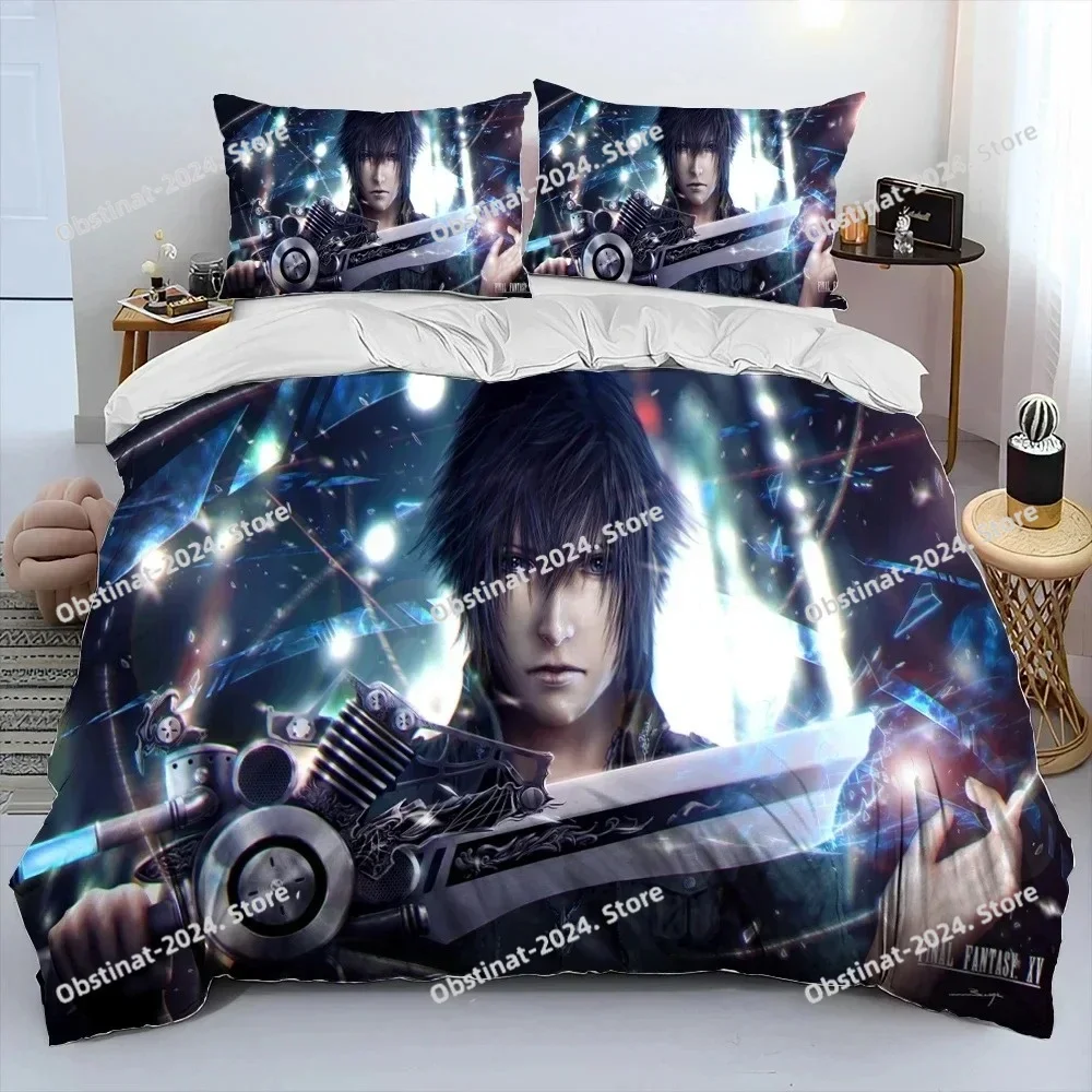 

Final Fantasy Series Games Bedding Set Boys Girls Twin Queen King Size Duvet Cover Pillowcase Bed boys Adult Home Textileextile