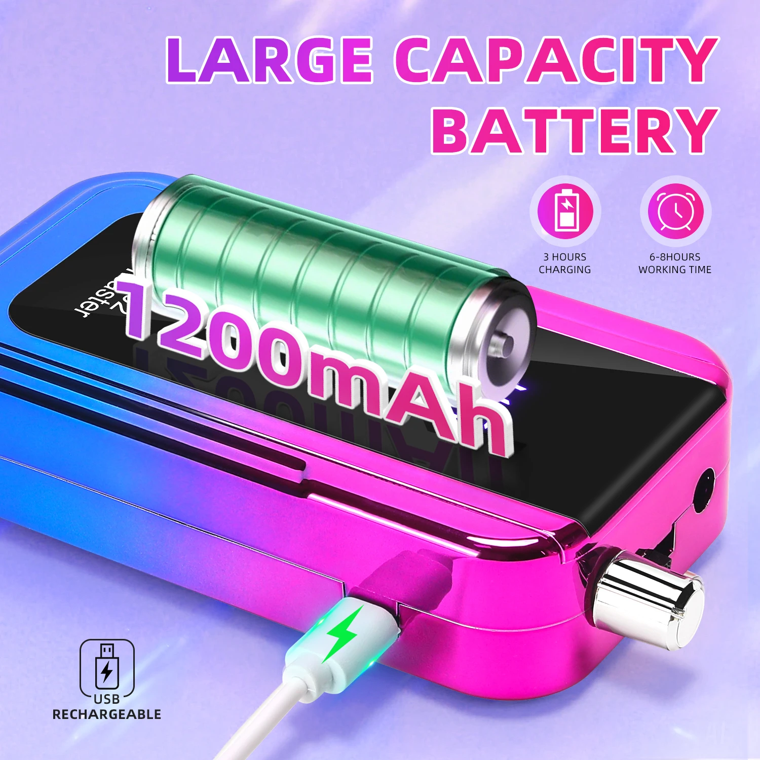 전문가용 45,000rpm 전기 휴대용 네일 드릴, 충전식 저소음 네일 파일, 네일 살롱 도구