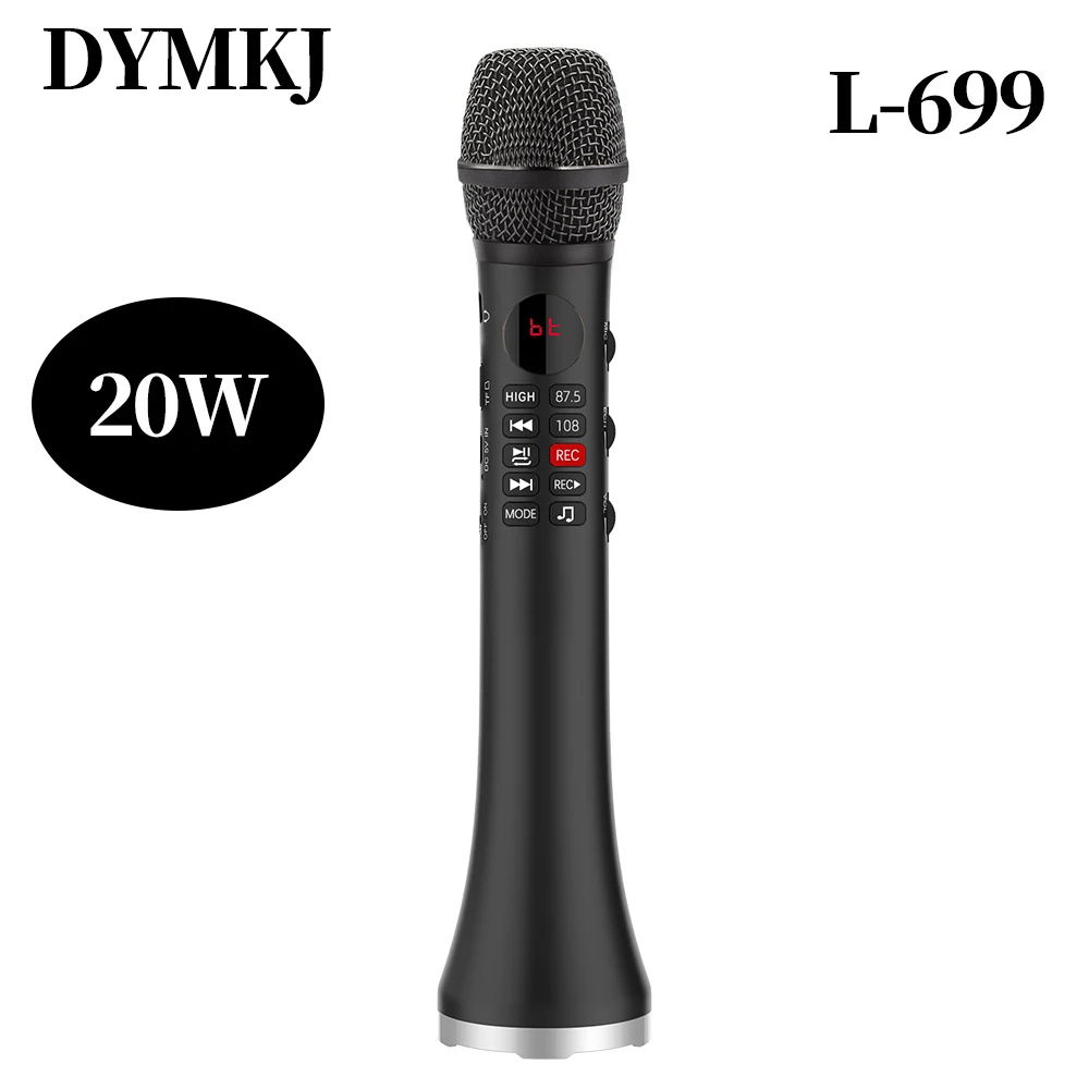 DYMKJ L-699 Professional Karaoke Microphone Wireless Speaker Portable Bluetooth microphone for phone support record TF play