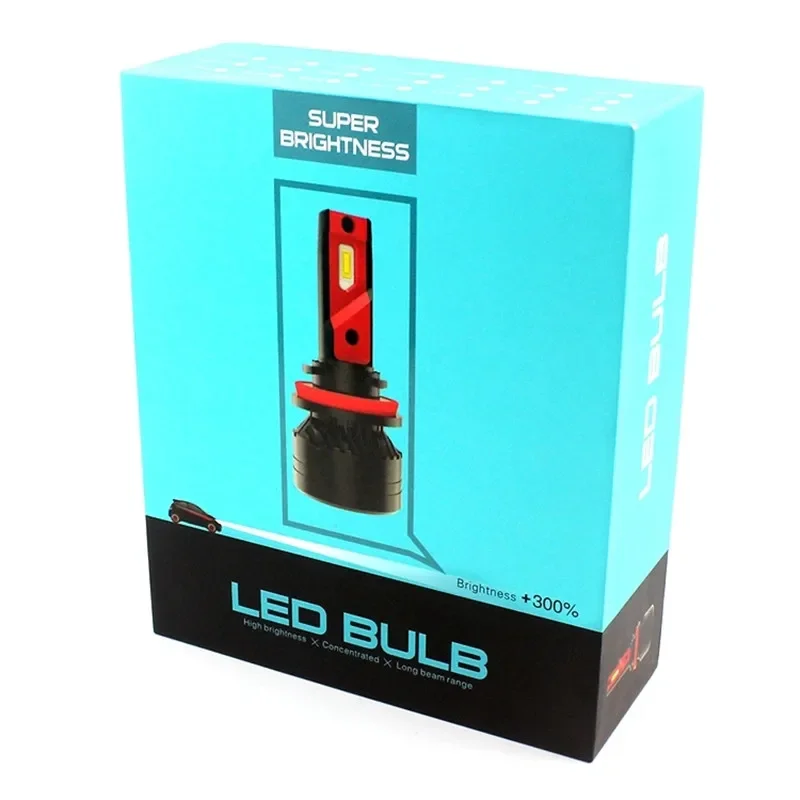 Rockeybright-F3 10000lm H4 led 헤트라이트 H7 H8 H9 H11 자동차 헤드램프 H4 90W, 밝은 흰색 H1 H3 880 881 H16 9005 LED H7 전조등