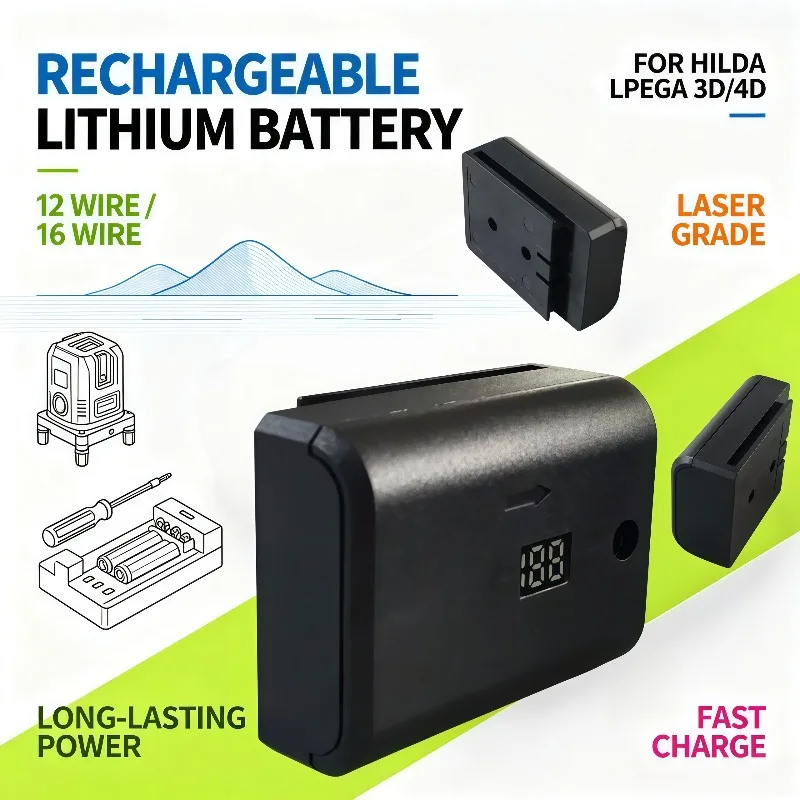 Replacement Rechargeable Lithium Battery For Hilda lpega 3D/4D 12‑16 Wire Self‑Leveling Laser Level Tool