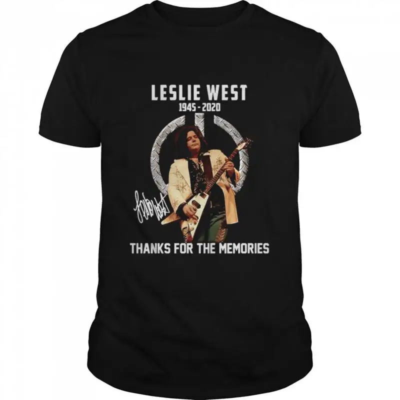 

Хлопковая черная футболка Vtg Leslie West «Спасибо за воспоминания» Mm1228