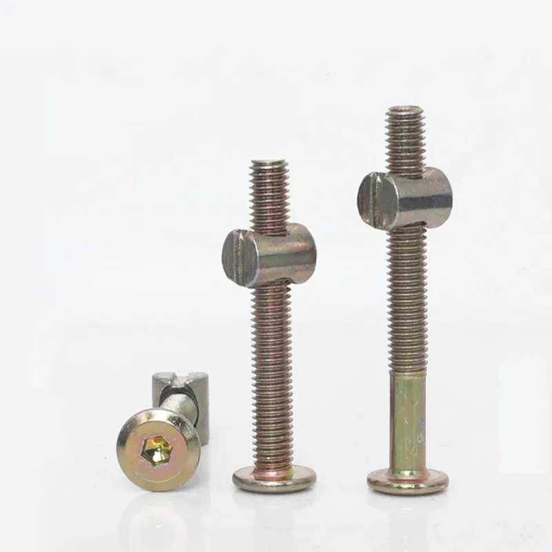 Furniture Hammer Screw And Nut Set For Crib Board Connection With Horizontal Hole M6 M8 Sizes 4