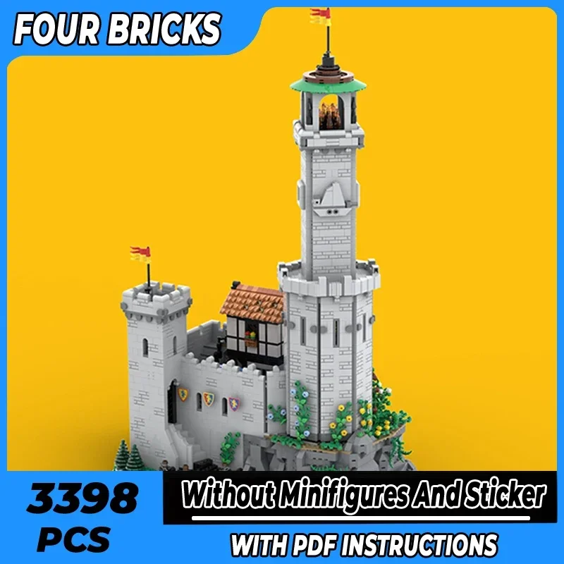 Moc Bouwstenen Leeuw Kasteel Model Versterkte Vuurtoren Technologie Modulaire Blokken Geschenken Speelgoed Voor Kinderen DIY Sets Montage