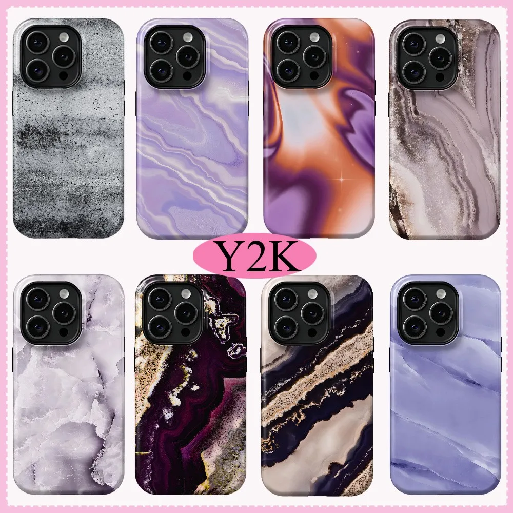 Marble Gold Foil Swirl Phone Case for Samsung Galaxy S20 S22 S23 S24 S25 S26 FE Plus Ultra 4G 5G Double-layer Cover