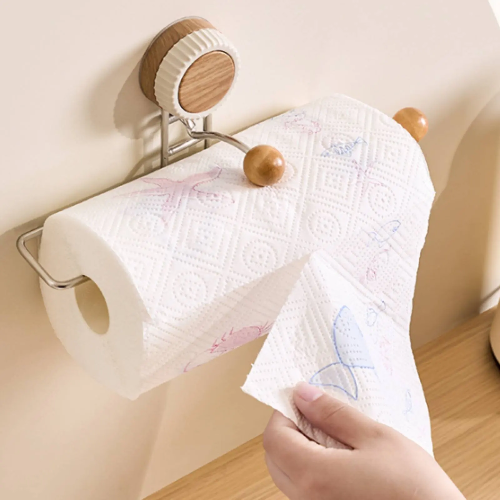 Paper Towel Holder Rust-Resistant Kitchen Roll Dispenser Wall Mounted Paper Towel Rack Long-Lasting Stainless Steel for Renters