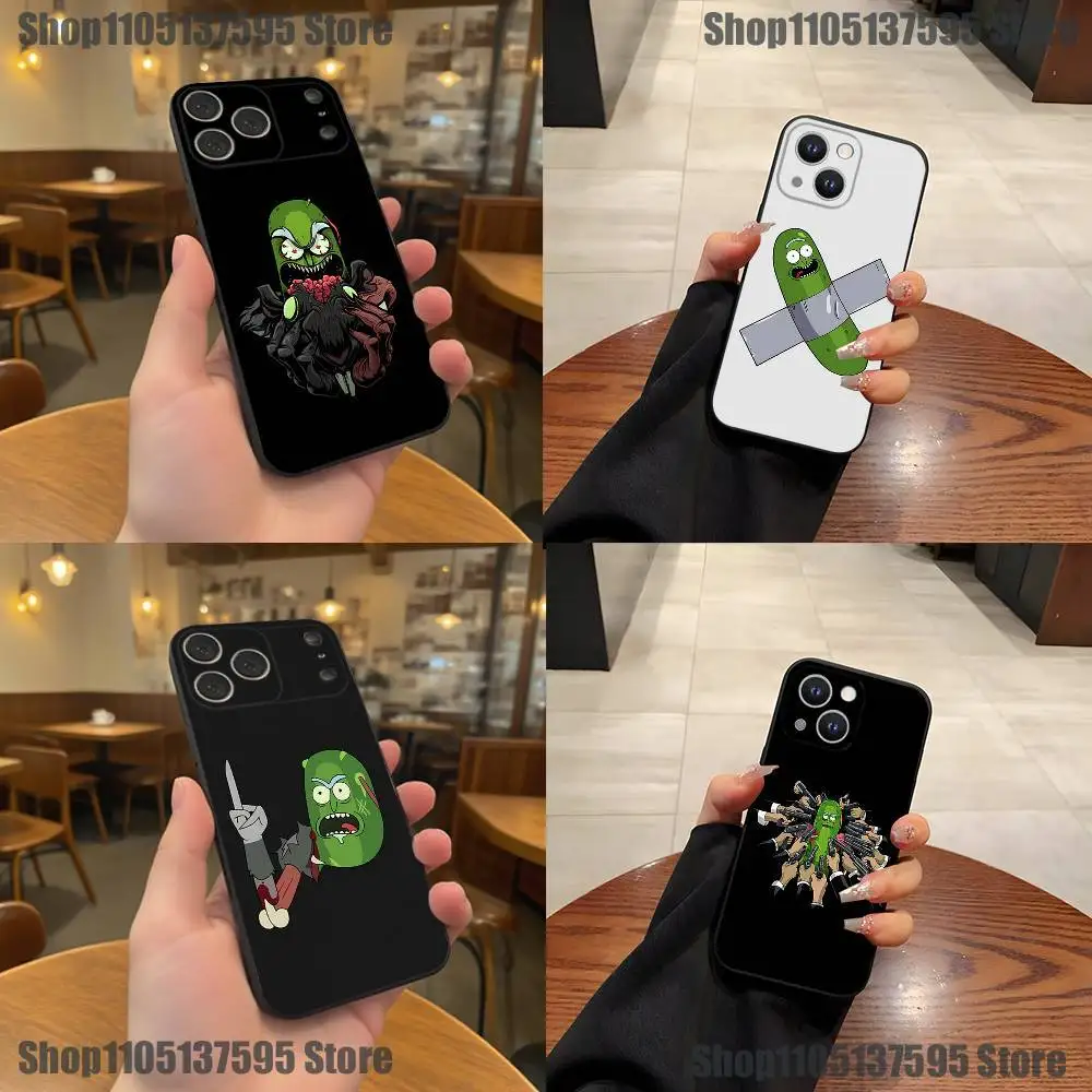 

R-RickS Cucumber P-Pickles Phone Case For iPhone 17,16,15,14,13,12,11,Pro,XS,Max,XR,Plus,E,SE4,Mini Black Soft Cover