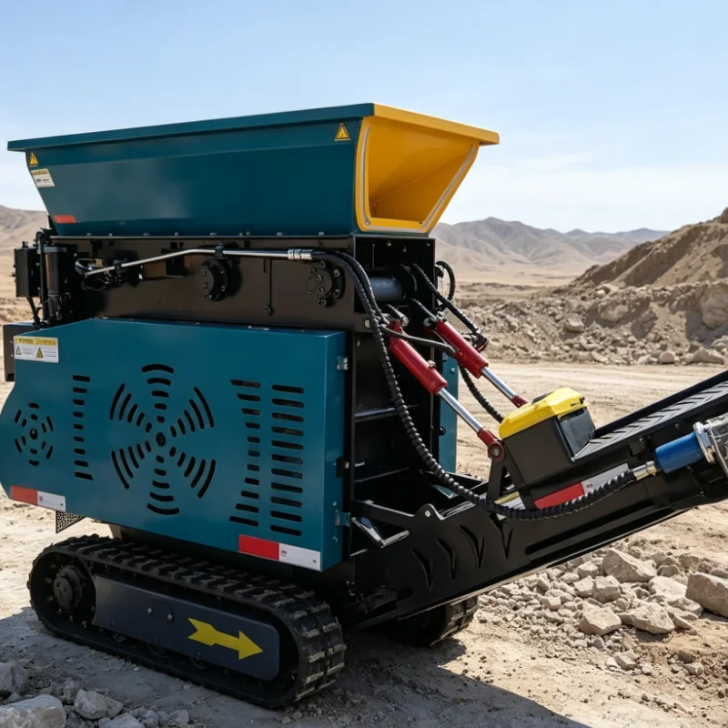 Customized Mini Jaw Crusher on Tracks with Radio Remote Control and Hydraulic Adjustment for Demolition, Mobile Concrete Crusher