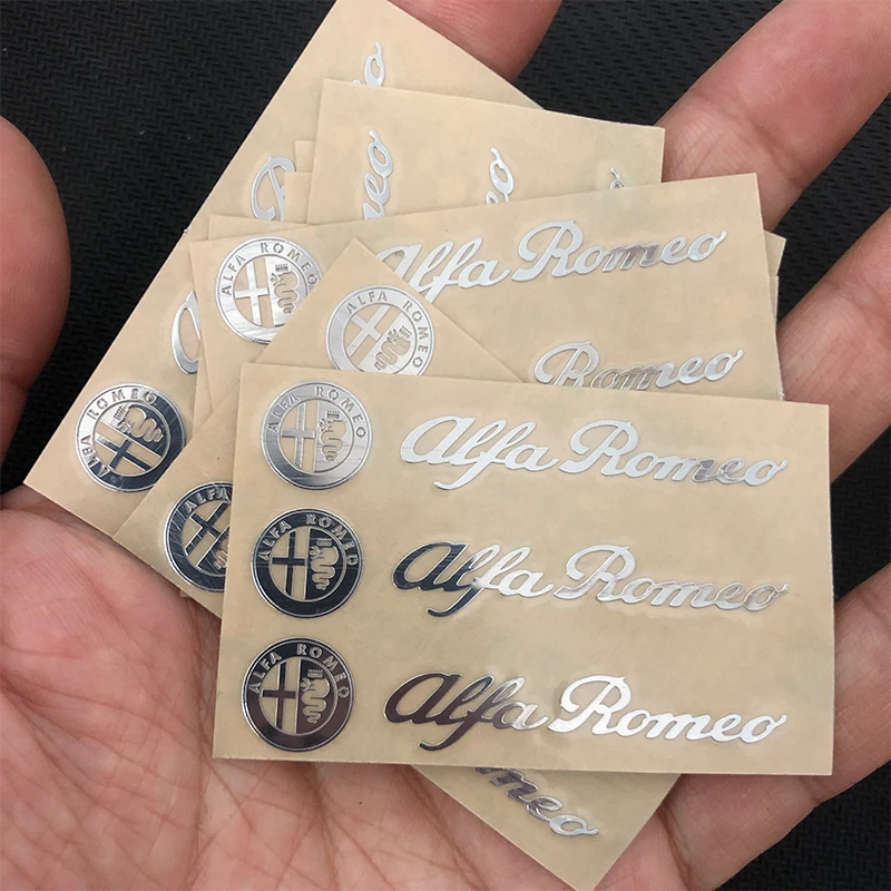 5/10 Peças para Alfa Romeo Giulietta Giulia GT Mito Brera F1 Stelvio 147 Emblema Metálico Decoração Automotiva Adesivos para Limpadores de Para-brisa Adesivos para Janela de Carro
