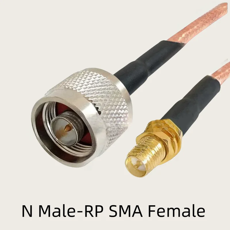 كابلات توصيل ضفيرة محورية RF ، قابس ذكر إلى SMA وموصل مقبس أنثى ، RP SMA إلى N ، كابل RG142