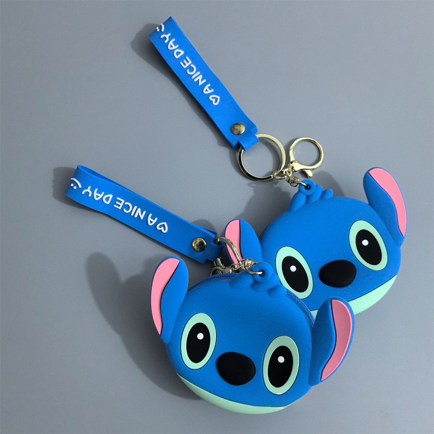 Disney Stitch Kawaii three-dimensional shape school bag decoration pendant change headphone storage bag girlfriend holiday gifts