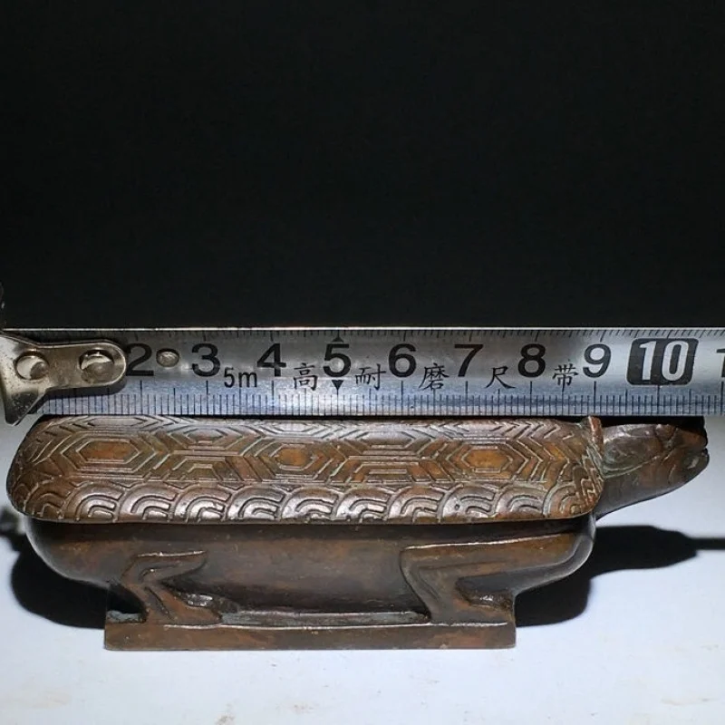 Vintage Longevity Turtle Prime Minister Ink Pad Box Ink Pool Box Four Treasures of the Study Ornament Copper Alloy Old Goods Rur