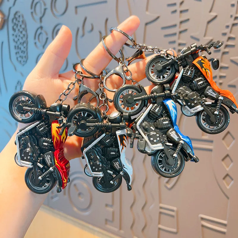 Cartoon mini  motorcycle  bag pendant couple small gift key chain wholesale